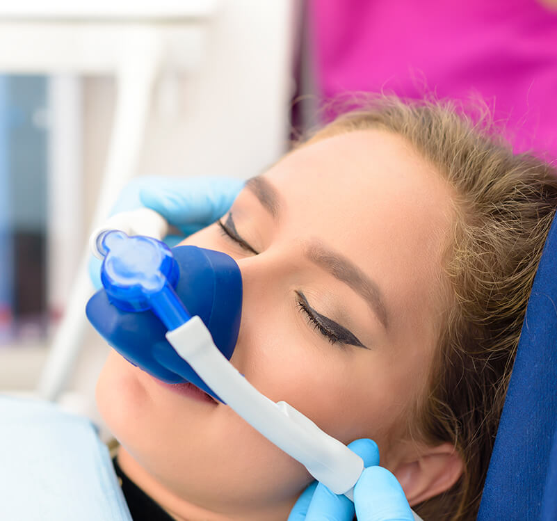 patient receiving nitrous oxide sedation