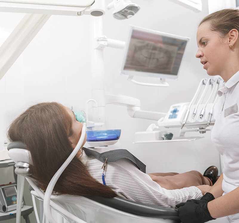 patient receiving nitrous oxide sedation